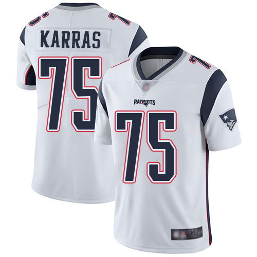 New England Patriots Football #75 Vapor Untouchable Limited White Men Ted Karras Road NFL Jersey->youth nfl jersey->Youth Jersey